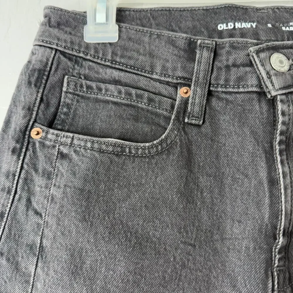 Gap Denim High Rise Barrel Ankle Jean, Black, 8, 804566 - Picture 5 of 6